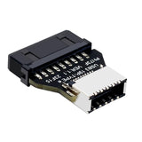 19-Pin USB 3.0 (USB3.1 Gen 2) Internal Header to 20-Pin USB 3.1/3.2 Type-C A-Key Front Panel Adapter (180 Degrees) Extends Type E Ports to PC Front