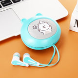 Bear Earbuds for Kids, Kawaii Wired in-Ear Headphones Gift for School Girls and Boys with Microphone and Cute Panda Bear Storage Case (Bear Green)