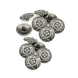 12 Pcs Flower Pattern Antique Metal Shank Buttons Craft For Diys Sewin