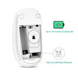 Wireless Mouse, 2.4G Slim Portable Computer Mice With Nano Receiver For Notebook, Pc, Laptop, Computer-Black And White