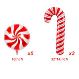 Christmas and New Year Balloons Red Candy Cane and Gingerbread Foil Balloons