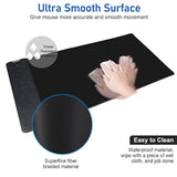 Mouse Pad With Wireless Charging, Gaming Mousepad, 31.5"X15.7" Extra Large Desk Mat Xxl, Non-Slip Rubber Base, Waterproof Computer Keyboard Pad For Gaming, Home, Office, Black Desk Pad
