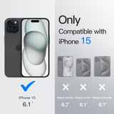 JETech 360 Degree Rotatable Ring Case for iPhone 15 6.1-Inch Compatible with MagSafe, Slim Shockproof Phone Cover with Stand & Ring Holder (Black)