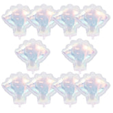 Multicolor iridescent seashell foil balloons for baby shower & ocean-themed parties