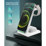 3 In 1 Wireless Charging Station, 2025 Upgraded Fast Desk Charger Station For Iphone 16 15 14 13 12 Pro Max Plus, Charger Stand For Apple Watch 10 9 8 7 6 5 4 3 2 Se, Airpods 4 3 2 Pro