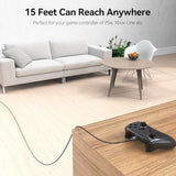 Micro Usb Cable 15Ft, Extra Long Microusb 15 Foot Cord Fast Charging & Data Transfer Braided For Ps4 Controller Charger Wyzecam V1-3 Old Kindles Old Android Phones Raspberry Pi 3 With Micro-Usb