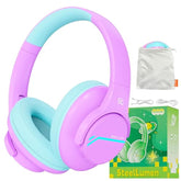 Nova1Lite Kids Wireless Active Noise Cancelling Headphones, Bluetooth 5.3, Safe Volume 74/85/94Db, Real 40H Battery, Type-C Fast Charging, Built-In Mic For School Travel Airplane, Purple