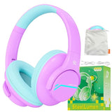 Nova1Lite Kids Wireless Active Noise Cancelling Headphones, Bluetooth 5.3, Safe Volume 74/85/94Db, Real 40H Battery, Type-C Fast Charging, Built-In Mic For School Travel Airplane, Purple