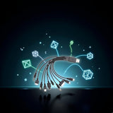 1 Piece 10 In 1 Usb Multi Charger Cables Universal Charger, For Mobile Phones Cord 20Cm/7.87In,Universal Chargers For All Devices10 In 1 Usb Cable For Smartphone Charger7.87In