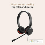 Evolve 20 SE Wired Dual-Ear Headset with Microphone for Work, USB-A and USB-C Wired Headphones, Microsoft Teams Certified, On-Ear Comfort, Connects
