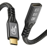20Gbps Usb C 3.2 Extension Cable, Usbc 3.2 Gen2 Type-C Male To Female Extender Cable Ultra Hd 4K@60Hz 240W Charging 20Gbps Data Transfer Compatible With External Ssd Egpu