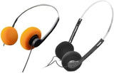 2 Pcs Orange And Black Retro On Ear Headphones, Wired Stereo Headphones, Headphone, Lightweight Portable Headphone With Adjustable Headband, Cassette Player, Over-Ear