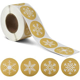 Snowflakes Christmas Stickers, Holiday Envelope Stickers Family Classroom New Year Decor Presents 500Pcs Per Roll With 4 Different Designs