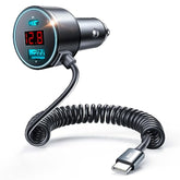 Usb C Car Charger, 75W Metal 3-Port Super Fast Car Charger Adapter Pd & Qc3.0 Built-In 6Ft Type C Coiled Cable For Samsung Galaxy S22/21 Iphone Ipad Pro Pixel Android Phones