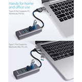 Usb To Usb Hub & Usb C Hub T1-Ac, Usb C To Usb 3.0 High Speed Ports Hub, 4-Por