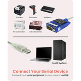 Gearmo USB to Serial RS-232 Adapter with LED Indicators, FTDI Chipset, Supports Windows 11/10/8.1/8/7, Mac OS X 10.6 and Above