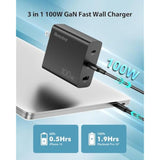 100W Usb C Charger, Gan Type C Fast Wall Charger For Macbook Pro/Air, Google P