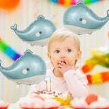 Whale Balloons Ocean Themed Party Decorations Matte Whale Foil Balloons For Birthday Baby Shower Supplies 3Pcs