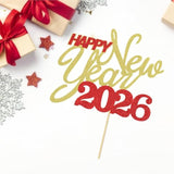 Happy New Year 2026 Cake Topper New Year Party Cake Decoration Photo Supplies