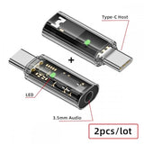 2pcs/lot Audio Adapter Type C USB-C to 3.5mm Audio AUX & MIC Sound Card 16bit 48kHz Adapter Compatible with Laptop Tablet Phone