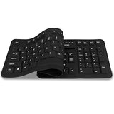 Foldable Silicone Usb Wired Standard Waterproof Rollup Keyboard For Pc Notebook Laptop, Full Size (Black)