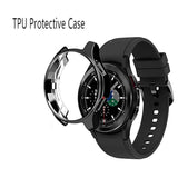 (3+1Pack) Compatible For Samsung Galaxy Watch 4 Classic Screen Protector 46Mm, Tempered Glass Film Anti-Scratch High Definition Full Coverage And Soft Tpu Protective Case, Transparent
