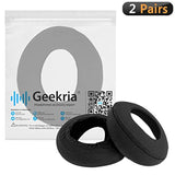 Geekria 2 Pairs Ice Silk Headphones Ear Covers, Washable & Stretchable Sanitary Earcup Protectors for Over-Ear Headsets, Sweat-Resistant (Size M/Black)