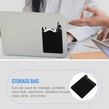 1Pc Elastic Storage Bag For Laptop Tablet Accessories High Capacity Organizer For Mouse Hard Drive Data Cables Seamless Black Design