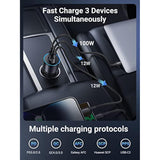 UGREEN Bundle: 130W USB-C Car Charger + 2x 100W USB-C Cables