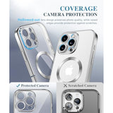 For Iphone 16 Pro Case, Compatible With Magsafe, Built-In 9H Tempered Screen Protector And Camera Protection, Full Body Shockproof Plating Phone Case For 16 Pro 6.3", Silver