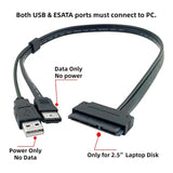 Cy 2.5 Inch Hard Disk Drive Sata 22Pin To Esata Data + Usb Powered Cable 50Cm