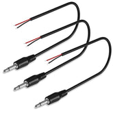 3-Pack Replacement 3.5Mm Male Jack To Bare Wire Open End Ts 2 Pole Mono 1/8" 3.5Mm Jack Plug Connector Aux Audio Cable For Scanner,Speaker Pa Horns,Morse Key, Cooling Fans, Power Amp Repair 1Ft