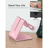Phone Stand, Aluminum Phone Holder For Iphone 16 15 14 13 12 11 X 8 7 6 Plus 5, Samsung, Huawei, Suitable For All Smartphones, Adding A Touch Of Style To Your Office Decor, Rose Gold