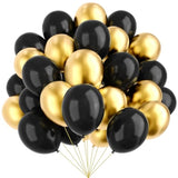 67pcs Black & Gold Balloons – 12" Metallic Balloons for Party, Graduation, New Year Décor