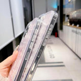 For Iphone 16 Pro Max Bling Liquid Castle Fireworks Case, Cute Luxury Sparkle Flowing Glitter Quicksand Shockproof Protective Case Cover For Girls Women Kids (Pink)