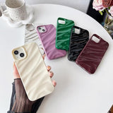 For Iphone 14 Plus Case,Water Ripple Pattern Curly Wave Shape Soft Phone Case (Wine Red)