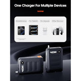 Retractable Usb C Charger Block,40W Pd Fast Charging Blocks With Retractable Type C Cable And Dual Port Travel Charger,Usb Chargers With Foldable Plug For Iphone 16/15,Galaxy,Pixel-Black