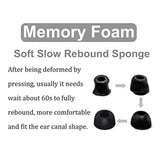 Memory Foam Tips Compatible With Google Pixel Buds A-Series Ear Tips, 6 Pairs No Silicone Noise Reduce Comfortable Fit In Case Eartips Compatible With Google Pixel Buds A Series - S/M/L Black