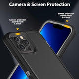 For Iphone 13 Pro Max Case With 2Pcs Tempered Glass Screen Protector And 1Pcs Camera Lens Protector, Military Grade 3 In 1 Heavy Duty Shockproof/Drop Proof/Dust Proof Case (Black/Grey)