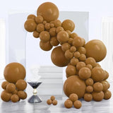 140-Pc Brown Balloon Arch Kit in 18, 12, 10, 5 Inch for Boho and Fall Parties