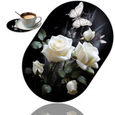 Mouse Pad, Computer Mouse Pad, Portable Office Non-Slip Rubber Base Wireless Mouse Pad, Laptop, Games, Office And Home, La Rose Blanche