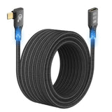 20Gbps Usb C 3.2 Extension Cable,10Ft 90 Degree Usbc 3.2 Gen2 Type-C Male To Female Extender Cable 4K@60Hz 240W Charging 20Gbps Data Transfer With External Ssd Egpu
