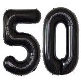 Giant Black 50 Foil Balloons for 50th Birthday or Anniversary Party Decorations