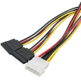3Pcs 4 Pin Molex To Dual Sata Power Y-Cable Adapter 4 Pin Male Ide Molex To 15
