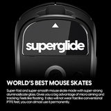 Superglide Glass Mouse Skates - Super Smooth Glide, Polished Round Edge, Super Fast Gaming Mouse Feet With Durable Sole For Logitech G Pro X Superlight1 (Type-S, Black)