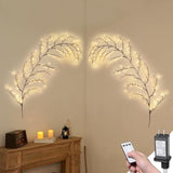 2Pcs Willow Vine Lights, 7.5Ft Christmas Swags Decorations Indoor Room Decor With Remote, 144 Leds Lighted Willow Vine L