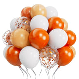60Pcs Orange Confetti Balloons Set Latex Helium Chrome Burnt Orange Balloon For Birthday Graduation Halloween Party Decorations