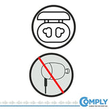 Tw-300-B | Memory Foam Replacement Earbud Tips For Beats Studio Buds Plus +, Earfun, Soundcore & More | Ultimate Comfort, Secure Fit, Superior Noise Isolation | Black, Small (3 Pairs)