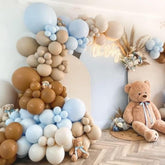 Neutral Brown & Blue Balloon Garland Arch Kit for Baby Shower, Birthday, or Gender Reveal