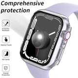 2 Pack Hard Case for Watch Series 4 5 6 SE 44mm Tempered Glass Screen Protector Case, Full Coverage Ultra-thin Shockproof Iwatch Bumper Cover